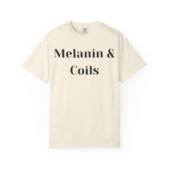 Melanin and Coils Unisex T-Shirt, Empowering Tee, Natural Hair Pride, Gift for Black Women, Casual Everyday Wear, Celebration of Culture
