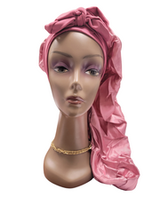 Long Satin Bonnet for Braids Locs Pink