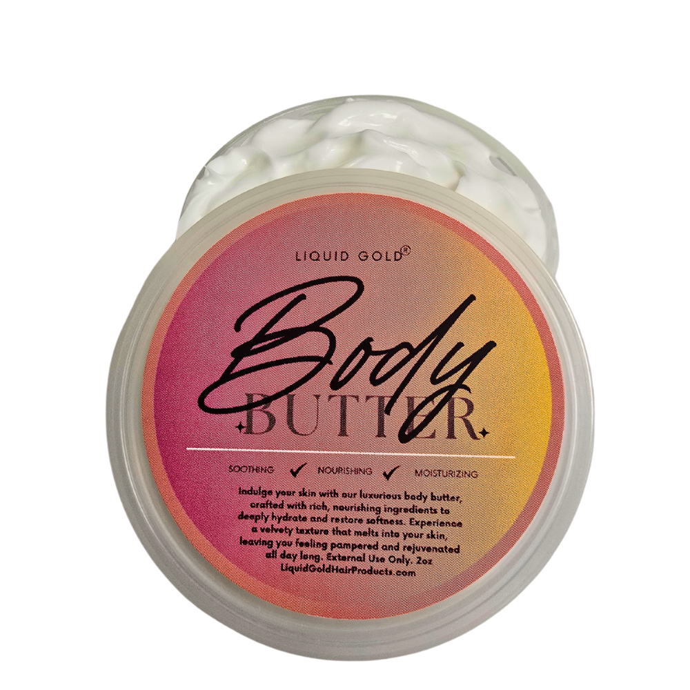 Liquid Gold Body Butter with Shea and Cocoa for Moisturizing Dry Skin, Keeps Skin Soft and Hydrated All Day Honey Fragrance