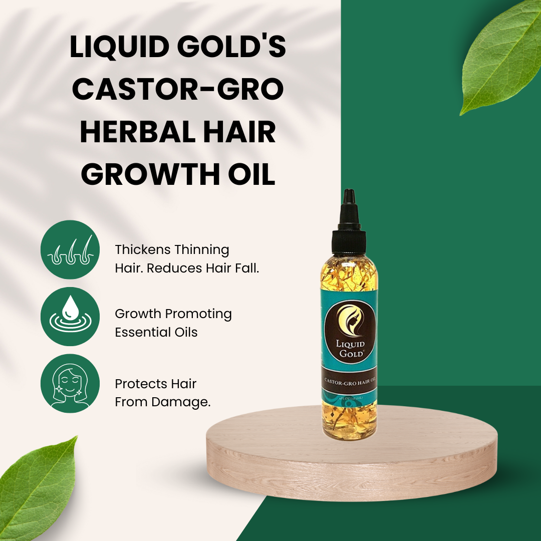 Herbal Hair Growth Oil for Thicker Longer Hair - Castor Gro