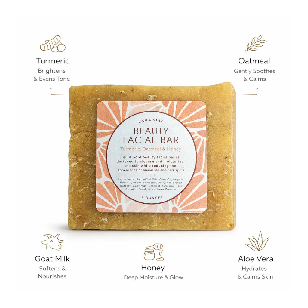 Beauty Facial Bar With Turmeric, Oatmeal, Honey Brightens Skin Complexion, Gets Rid Of Blemishes And Calms Acne  For Smooth Beautiful Skin