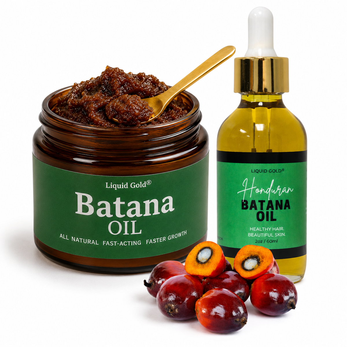 Liquid Gold Batana Oil Duo 2oz Raw Batana Oil and 2oz Liquid Batana Oil