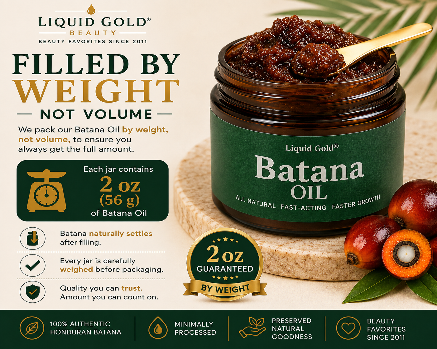 Liquid Gold Batana Oil Duo 2oz Raw Batana Oil and 2oz Liquid Batana Oil