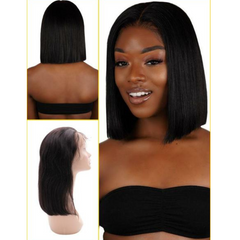 Wig Brazilian Straight Human Hair Bob Wig Lace Front