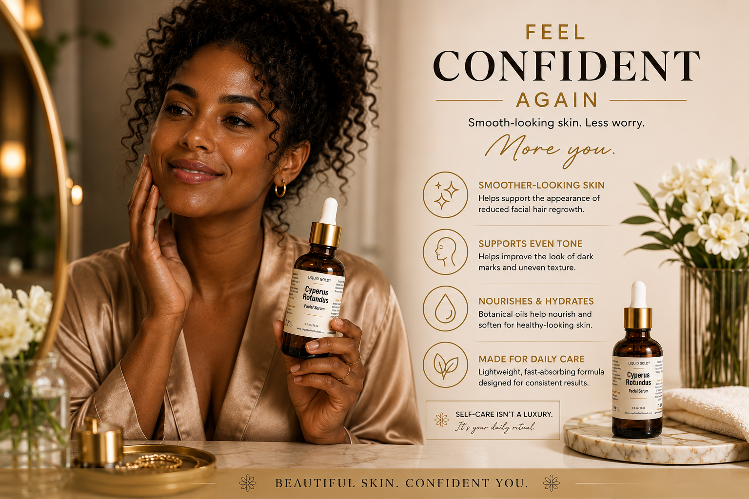 Cyperus Rotundus Facial Serum for Smoother Skin