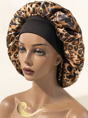 Leopard Print Satin Bonnet