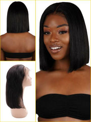 Wig Brazilian Straight Human Hair Bob Wig Lace Front